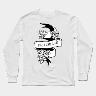 Pro Choice Vintage Ribbon Black and white Long Sleeve T-Shirt